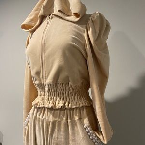 Velour Pearl Skinny Jogger Set